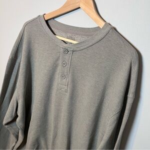 Red Head Thermal Henley Mens 2XL Gray Long Sleeve Shirt Outdoors Hunting Fishing